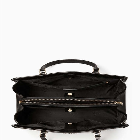 Kate Spade Black Structured Leather Tote - Picture 2 of 6